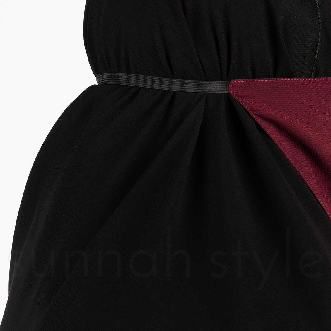 Sunnah Style Elastic Half Niqab Burgundy